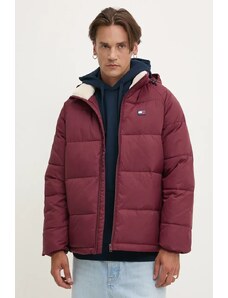 Tommy Jeans geaca barbati, culoarea bordo, de iarna, DM0DM20003