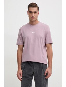 BOSS tricou BOSS ORANGE barbati, culoarea roz, cu imprimeu, 50473278