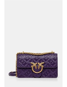 Pinko poseta de piele culoarea violet, 100074 A1YB