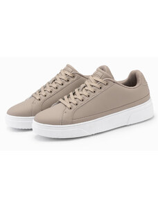 Ombre Cizme sport din piele ecologică pentru bărbați cu talpă groasă - cenușă V1 OM-FOSL-0166