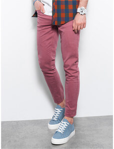 Ombre Pantaloni chino barbati - rosu burgund P1059