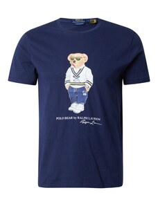 Polo Ralph Lauren Tricou bleumarin / maro deschis / galben / alb murdar