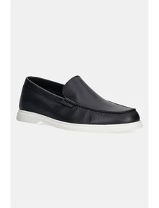 BOSS mocasini de piele Sienne barbati, culoarea albastru marin, 50536173