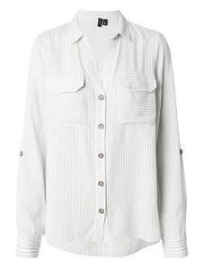 VERO MODA Bluză 'VMBumpy' verde mentă / alb