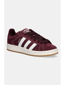 adidas Originals sneakers din piele intoarsă Campus 00s femei, culoarea bordo, JS2761