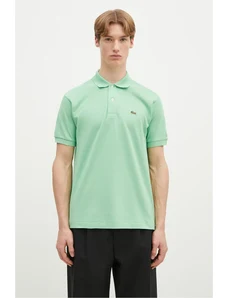 Lacoste polo de bumbac culoarea verde, uni L1212-001