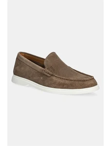 BOSS mocasini din piele intoarsa Sienne barbati, culoarea maro, 50543083