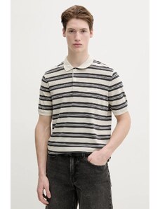 Marc O'Polo polo de bumbac barbati, culoarea bej, modelator, 522206853040