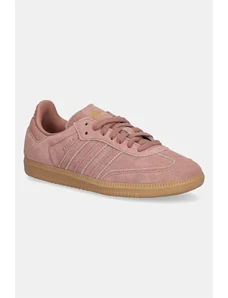 adidas Originals sneakers din piele intoarsă Samba OG femei, culoarea roz, JI3209