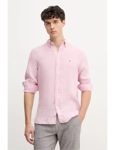 Tommy Hilfiger camasa de in culoarea roz, cu guler button-down, regular, MW0MW34602