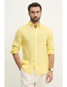 Tommy Hilfiger camasa de in culoarea galben, cu guler button-down, regular, MW0MW34602