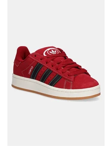 adidas Originals sneakers de piele întoarsă pentru copii CAMPUS 00s culoarea bordo, JP7616