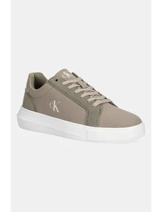 Calvin Klein Jeans sneakers CHUNKY CUPSOLE MG CANVAS barbati, culoarea verde, YM0YM01219