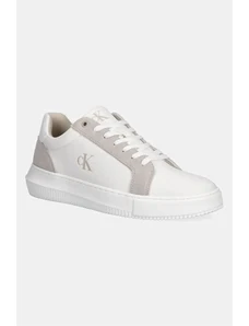 Calvin Klein Jeans sneakers CHUNKY CUPSOLE MG CANVAS barbati, culoarea alb, YM0YM01219