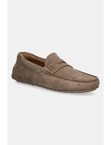 BOSS mocasini din nubuc Noel bărbați, culoarea maro, 50541750