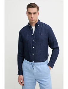 Tommy Hilfiger camasa de in culoarea albastru marin, cu guler button-down, regular, MW0MW34602