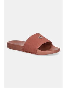 Calvin Klein Jeans papuci SLIDE MONOGRAM HARDWARE femei, culoarea roz, YW0YW01713