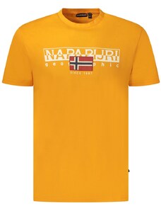 Napapijri Tricou S-Aylmer barbati, cu imprimeu cu text, Regular Fit, Portocaliu (Marime: M)