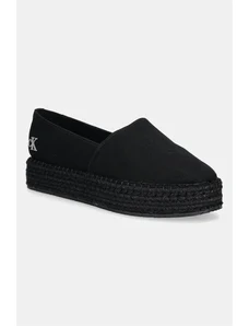 Calvin Klein Jeans espadrile FLATFORM ESPADRILLE MG/HDW culoarea negru, cu platforma, YW0YW01737