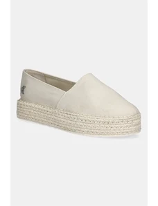 Calvin Klein Jeans espadrile FLATFORM ESPADRILLE MG/HDW culoarea bej, cu platforma, YW0YW01737