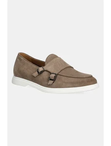 BOSS mocasini din piele întoarsă Sienne bărbați, culoarea maro, 50541760