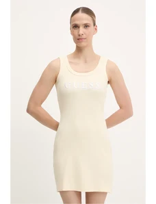 Guess rochie SUNFLOWER culoarea bej, mini, mulată, V5GK06 K8RT2