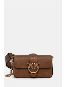 Pinko poșetă de piele culoarea maro, 104340 A2C2