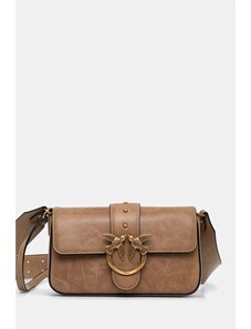 Pinko poșetă de piele culoarea bej, 104340 A2C2