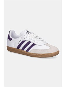 adidas Originals sneakers din piele Samba OG culoarea alb, JS1392