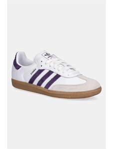 adidas Originals sneakers din piele Samba OG culoarea alb, JS1392