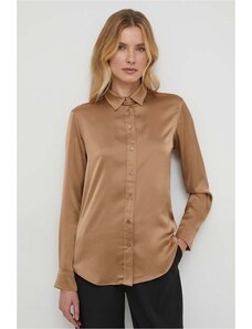 Lauren Ralph Lauren cămașă culoarea maro, cu guler clasic, regular, 200918715