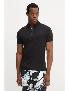 Tommy Hilfiger polo de bumbac culoarea negru, uni, MW0MW39552