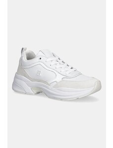 Tommy Hilfiger sneakers din piele TH CHUNKY RUNNER PATENT culoarea alb, FW0FW08840