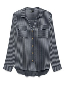 VERO MODA Bluză 'VMBUMPY' albastru închis / alb