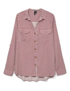 VERO MODA Bluză 'VMBUMPY' roșu carmin / alb