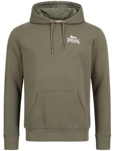 LONSDALE Bluză de molton 'Talmine' verde închis / alb