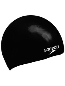 Speedo plain moulded silicone junior cap negru