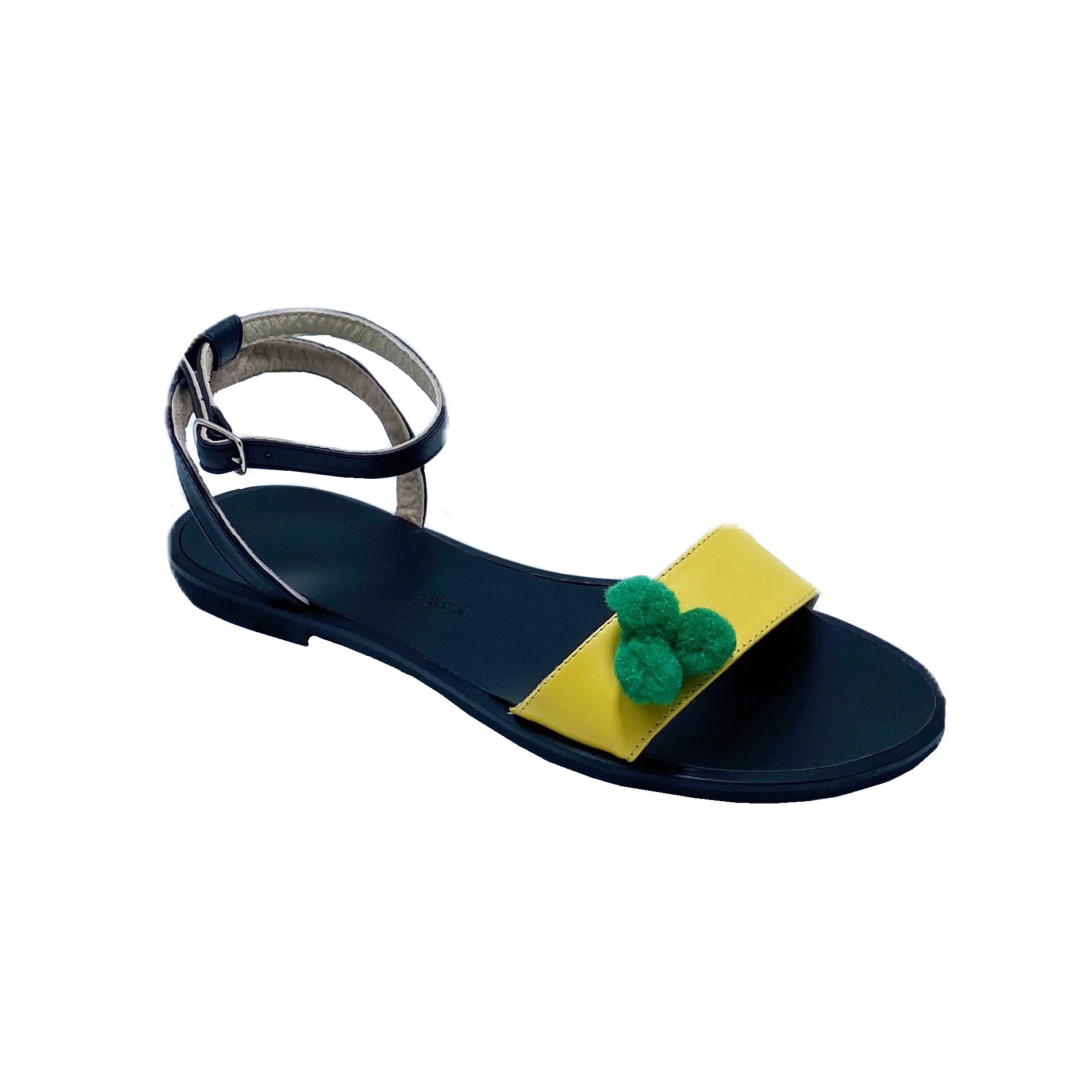 Luisa Fiore Sandale cu talpa joasa CLARA negru/galben - 35