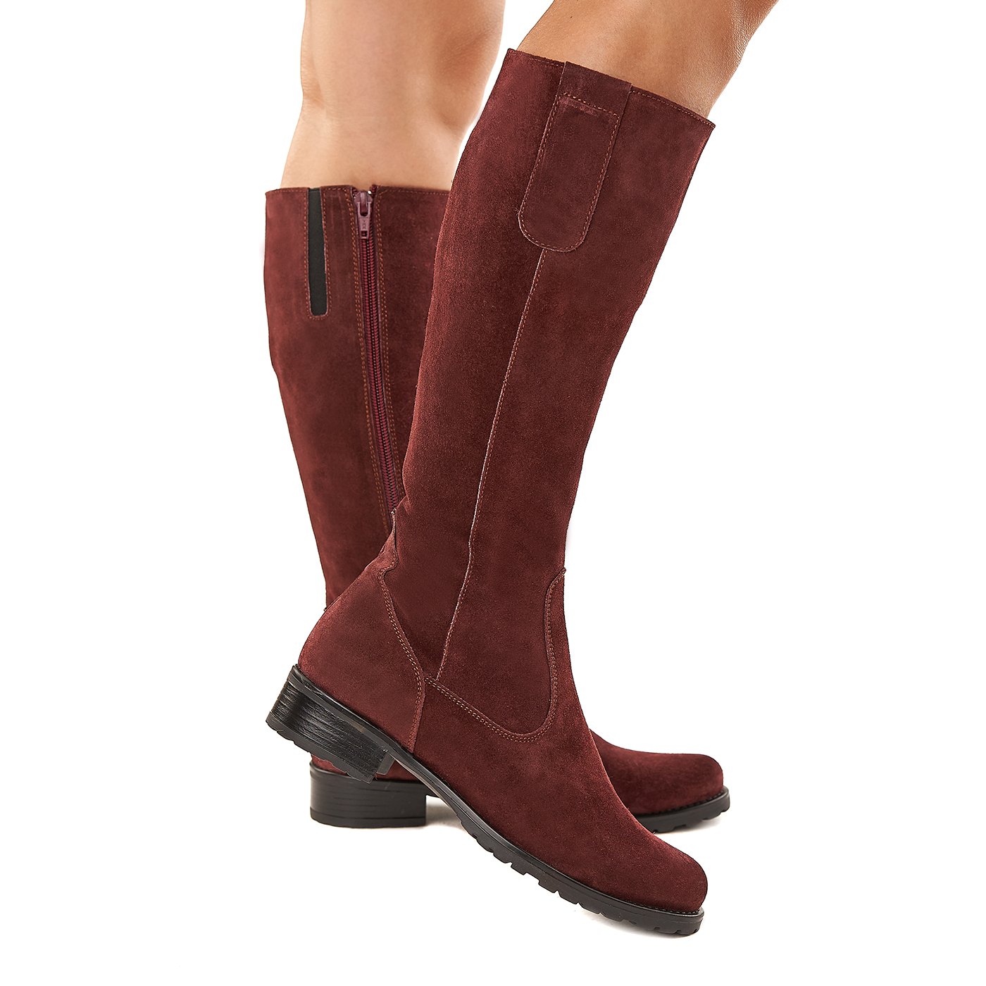 SUPERLATIVE Cizme cu Toc Dama Piele Naturala Bordo 3370