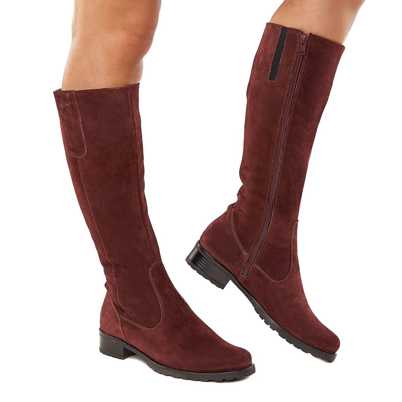 SUPERLATIVE Cizme cu Toc Dama Piele Naturala Bordo 3370