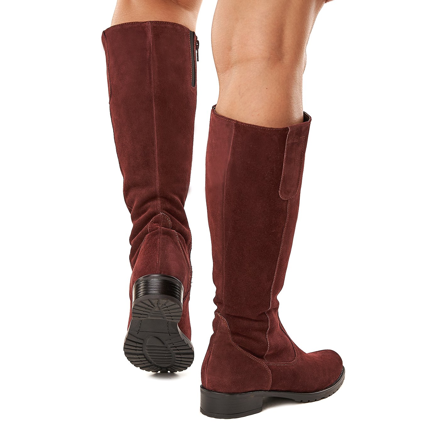 SUPERLATIVE Cizme cu Toc Dama Piele Naturala Bordo 3370