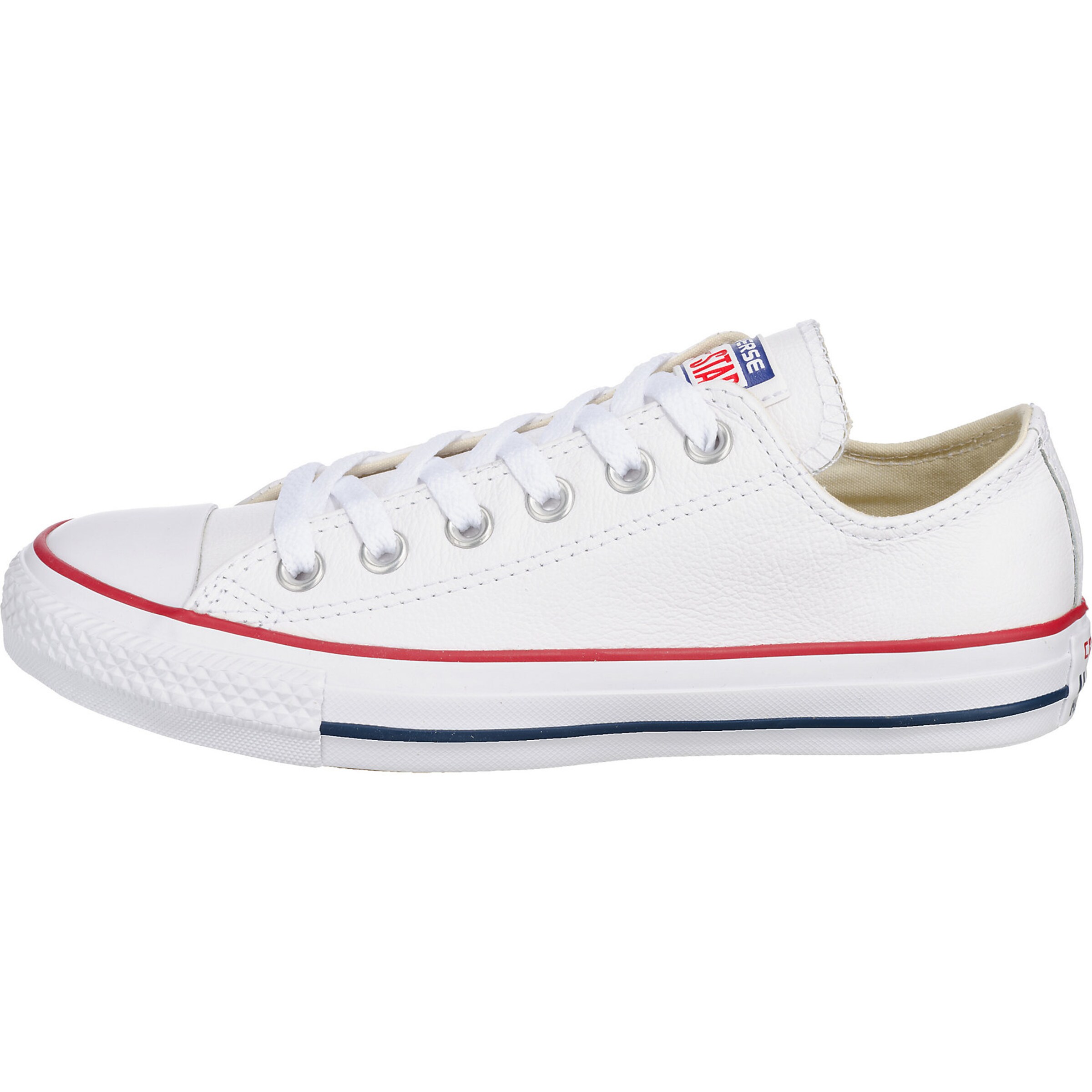 CONVERSE Sneaker low 'Chuck Taylor All Star Leather' albastru / roșu / alb