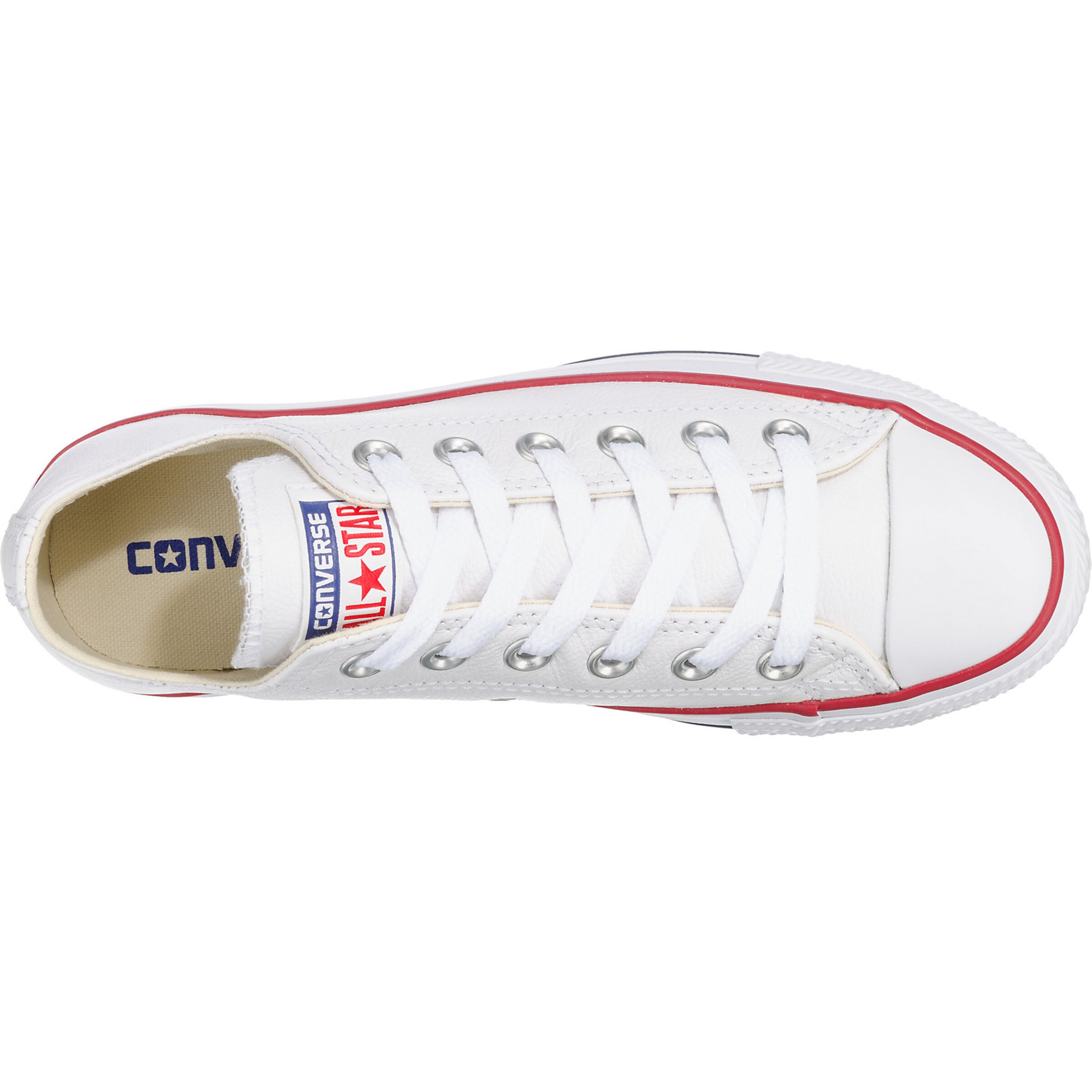 CONVERSE Sneaker low 'Chuck Taylor All Star Leather' albastru / roșu / alb