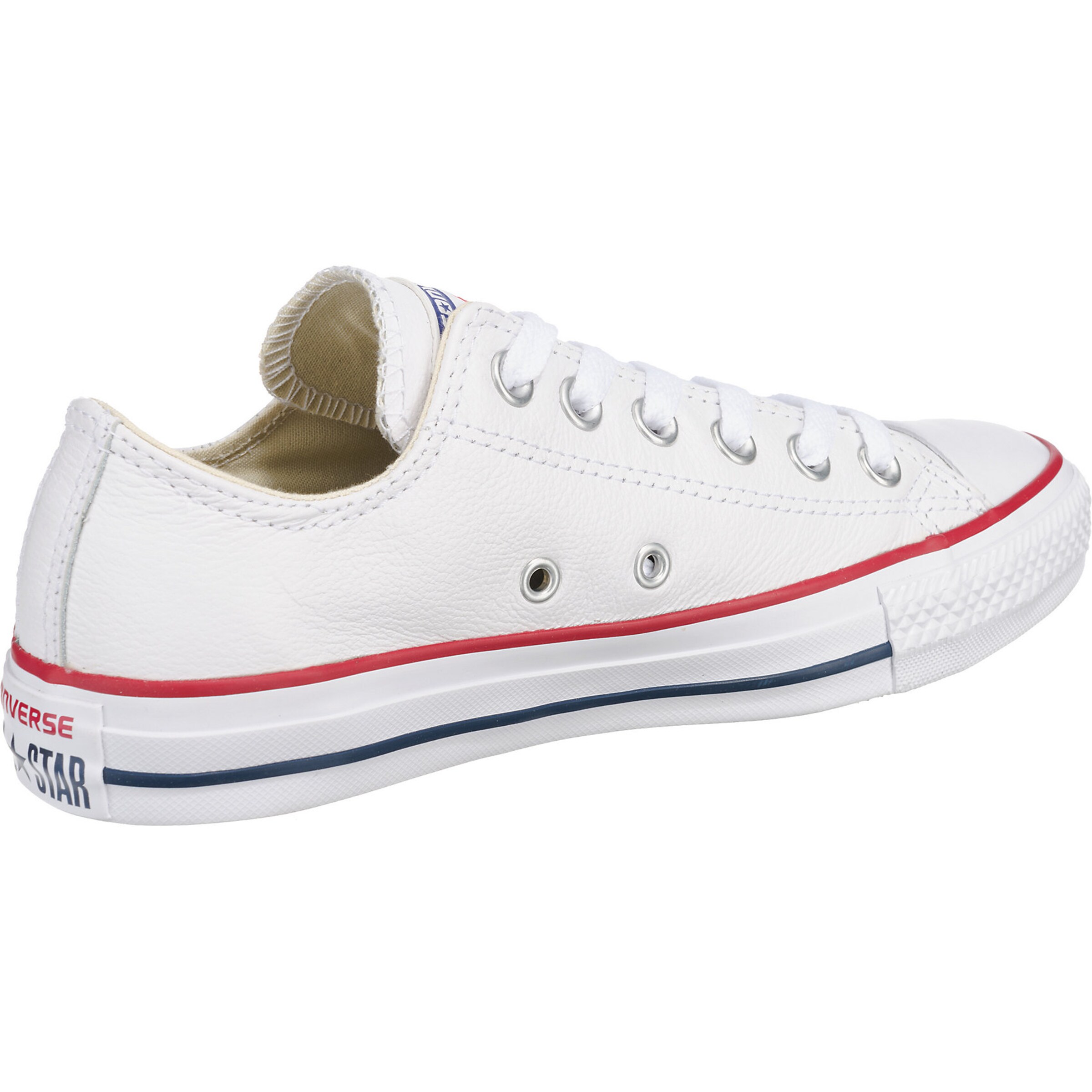 CONVERSE Sneaker low 'Chuck Taylor All Star Leather' albastru / roșu / alb