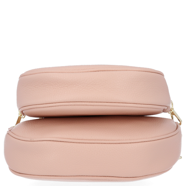 GEANȚĂ DIN PIELE tip poștaș Vittoria Gotti roz de pudră B26