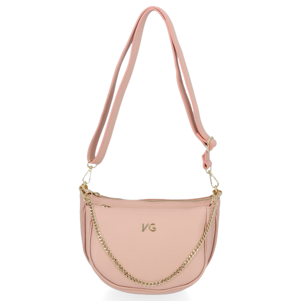 GEANȚĂ DIN PIELE tip poștaș Vittoria Gotti roz de pudră B26