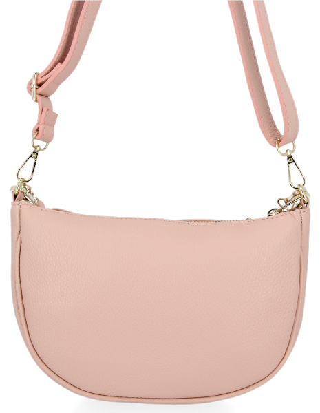 GEANȚĂ DIN PIELE tip poștaș Vittoria Gotti roz de pudră B26