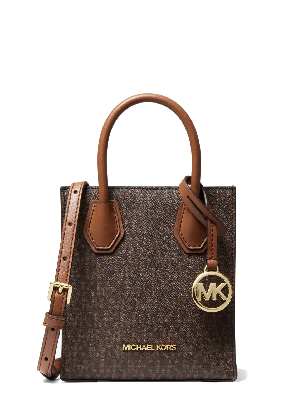 Michael Kors Mercer Extra-Small Logo and Leather Crossbody Bag Brown