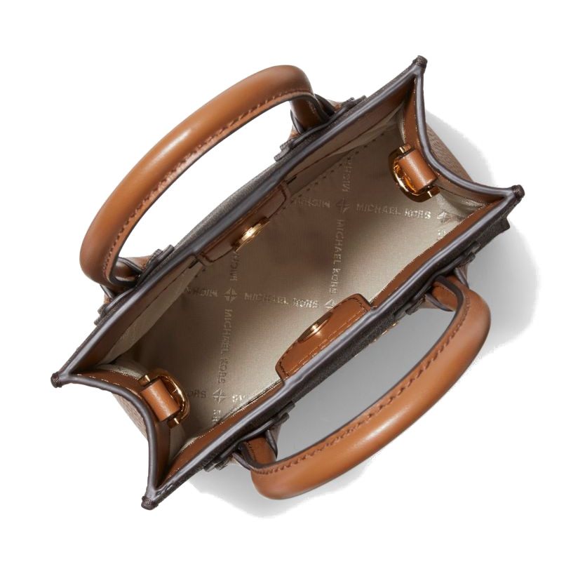 Michael Kors Mercer Extra-Small Logo and Leather Crossbody Bag Brown