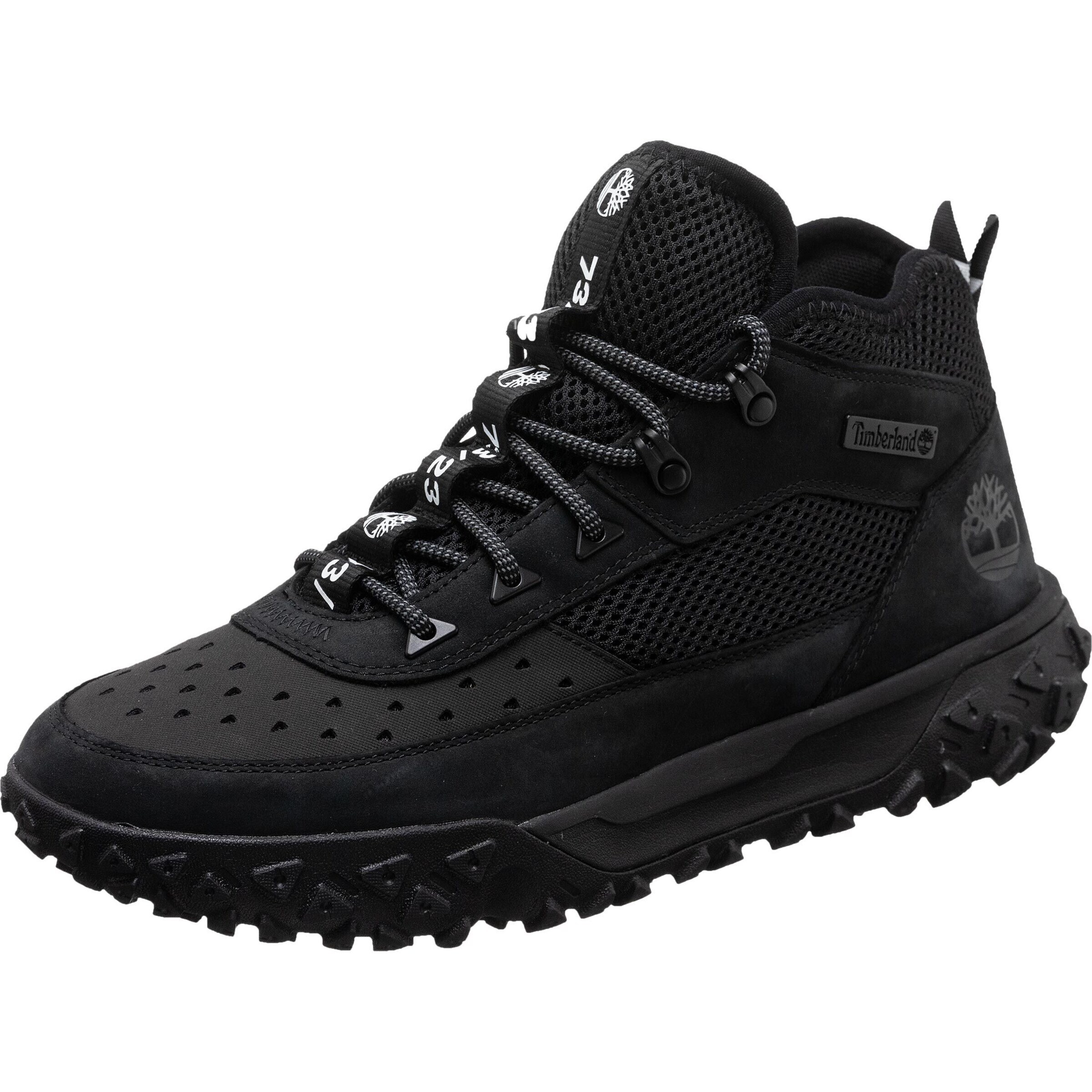 TIMBERLAND Bocanci cu șireturi 'Greenstride Motion 6' negru / alb